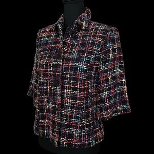 Coldwater Creek Multi Colored Elbow Sleeve Jacket